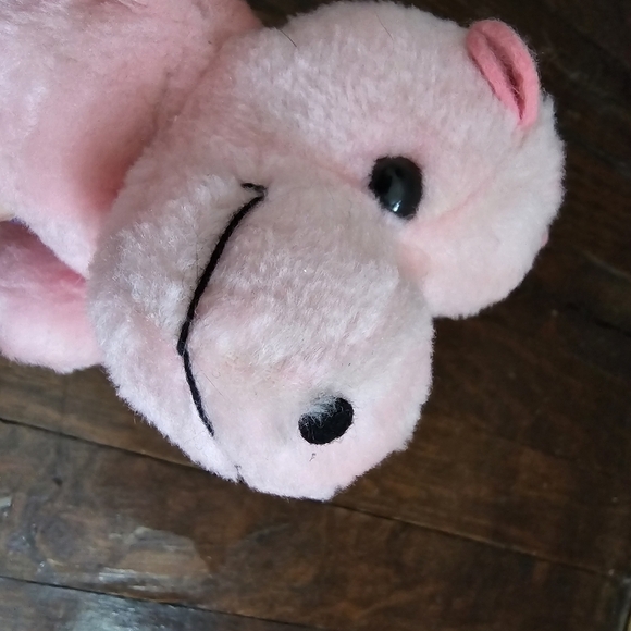 Dakin Vintage 1978 Pink Small Cute Plush Hippo Stuffed Animal - Picture 9 of 15